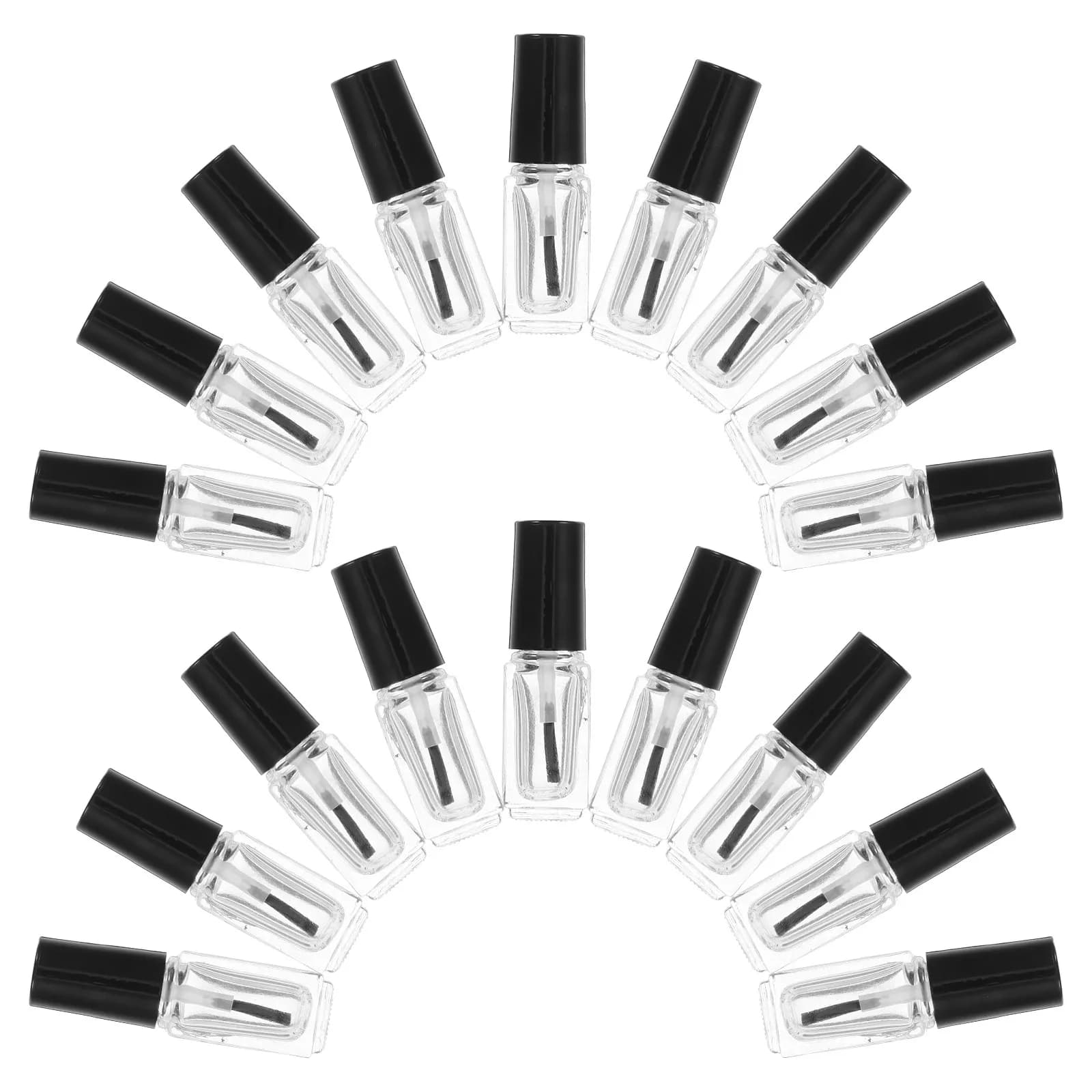 20Pcs 5Ml Empty Nail Polish Container Glass Transparent Bottle with Brush for Essential Oil Perfume Gel Polish Nail Bottle