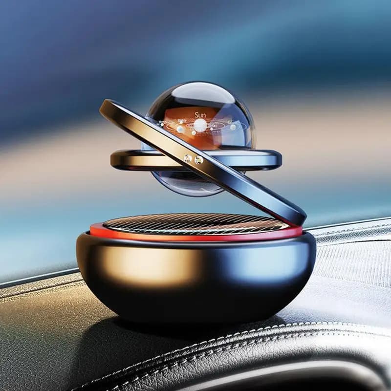 Deodorante per Auto Solare Rotante a Sospensione in Lega di Alluminio a Forma di Stella, Accessorio per Cruscotto