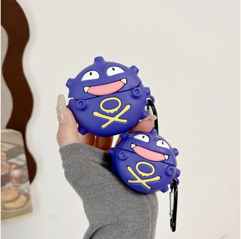 For Airpods pro 3 Case, Pokemon Gengar Gas Purple Anti Shock Cover Silicone For Airpods Pro 2 Case/Airpods 4 3 2 Case
