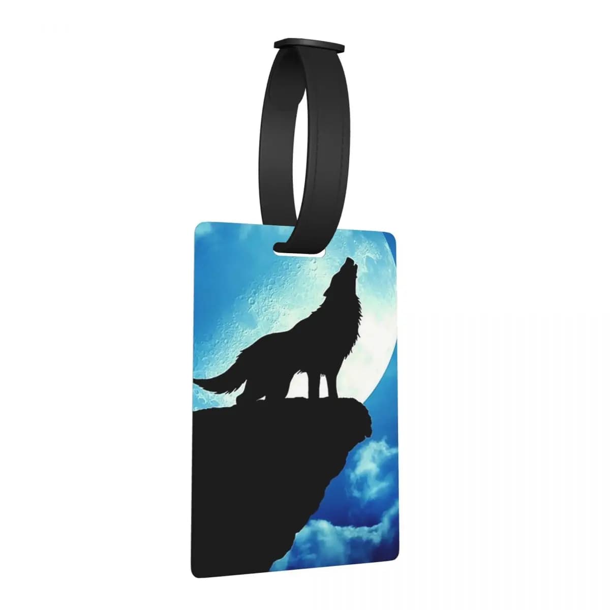 Etichette per Bagagli a Forma di Lupo Urlante, Accessori per Valigie, Targhette per Bagagli da Viaggio con Spazio per Nome e Indirizzo