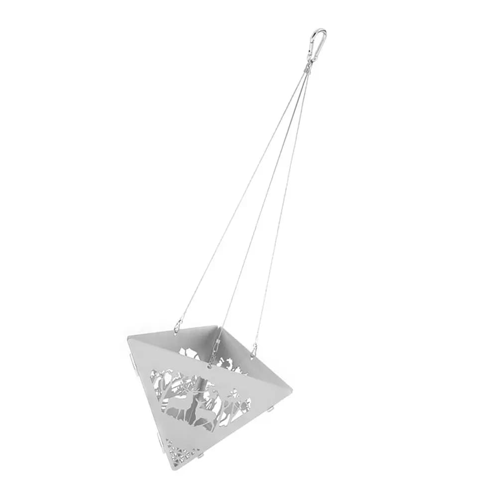 Set di 1 Fornello a Legna Triangolare in Acciaio Inox, Portatile e Smontabile per Barbecue, Campeggio e Giardino, Regolabile