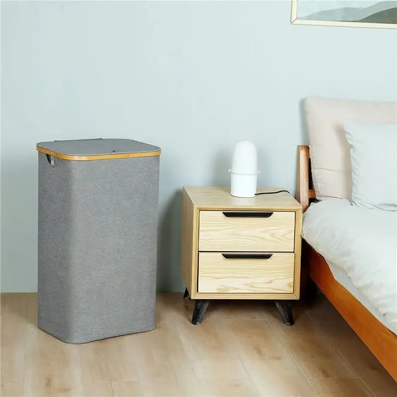 Fits for 110L Laundry Hamper with Handle and Lid, Basket Organizer with Removable Inner Bag for Clothes Toys Grey