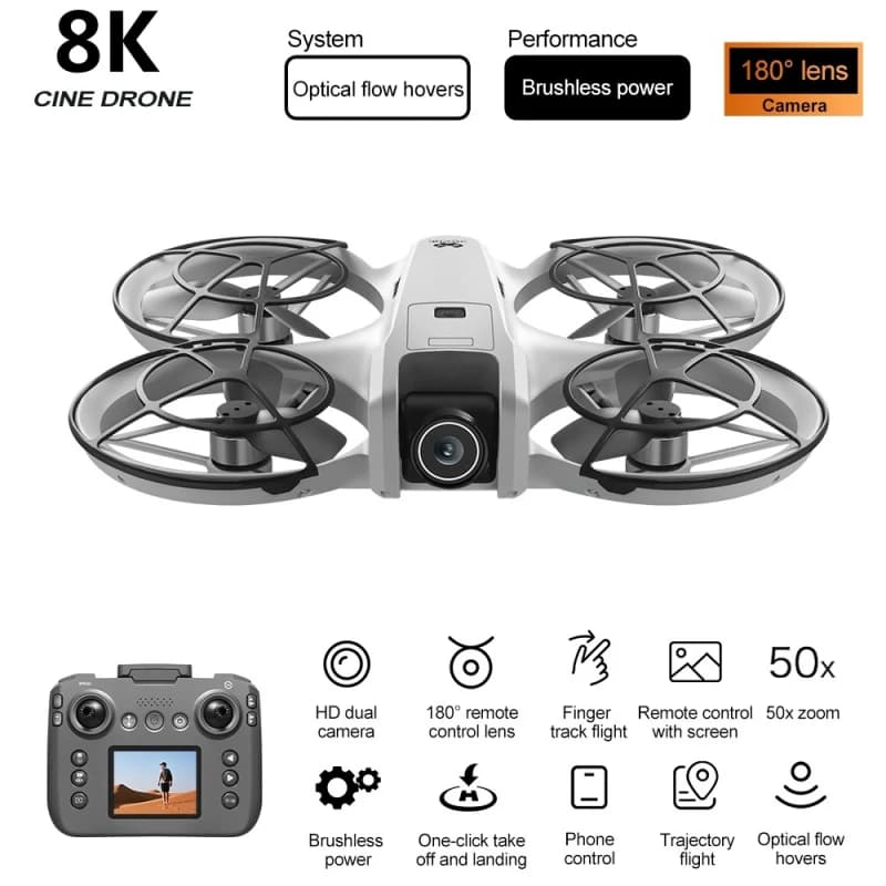 8K Professionale HD Doppia Fotocamera Wifi 5G Dron Evitamento Ostacoli Brushless Altitudine Rc Quadcopter Evitamento Ostacoli Drone Aereo