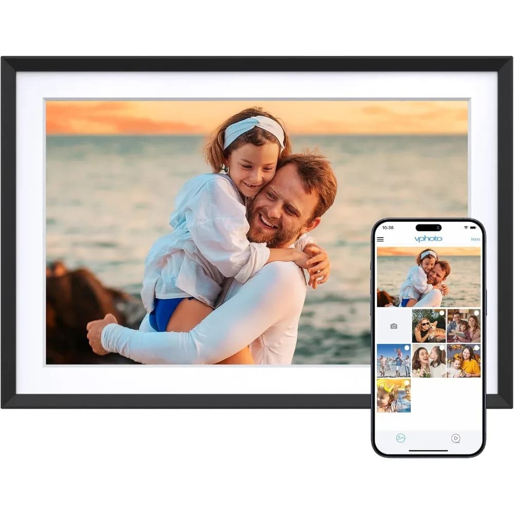 Cornice digitale WiFi da 10,1 pollici con schermo touch IPS HD 1280x800, rotazione automatica, condivisione di foto e video tramite app, idea regalo
