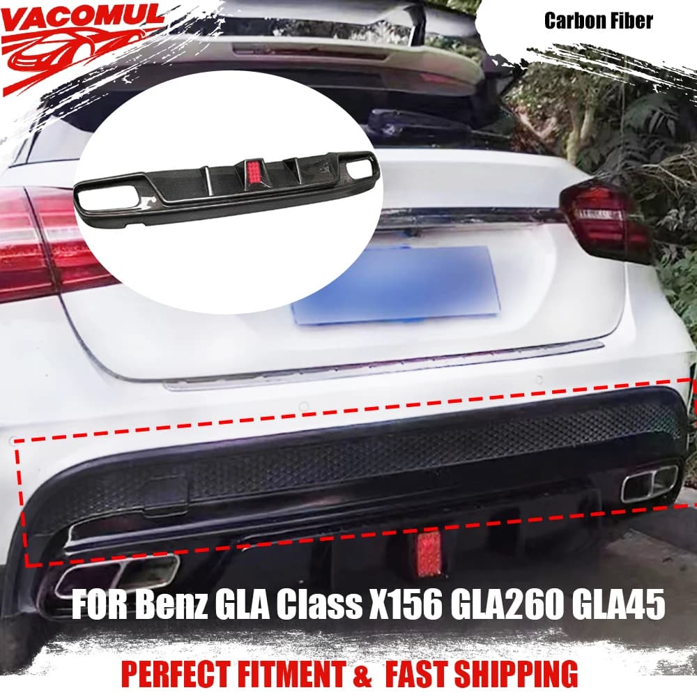 VACOMUL For Benz GLA Class X156 GLA260 GLA45 For AMG Sport 2014-2017 Rear Diffuser Car Body Kit Styling Exterior Trim