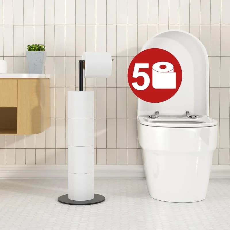 Porta asciugamani di carta da bagno porta carta igienica da pavimento in acciaio inossidabile ripiano da pavimento per bagno senza foro