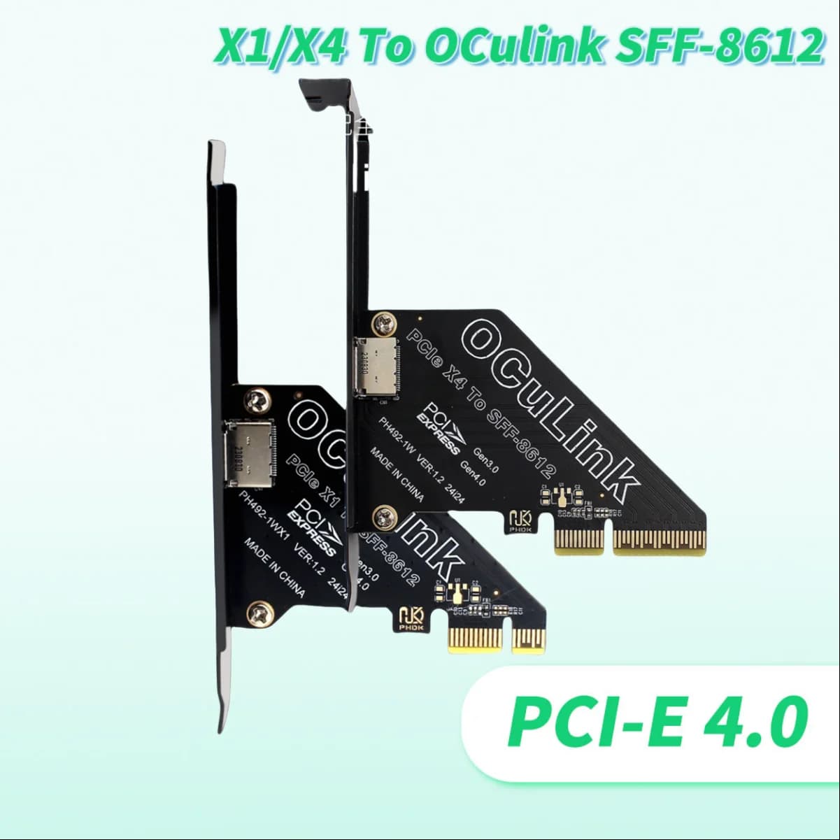 2025 NUOVA scheda di espansione PCIe 4.0 X1/X4 a Oculink SFF8611 e 8612 SSD U.2 esterno SFF-8639 scheda grafica esterna 64Gbps 16Gbps