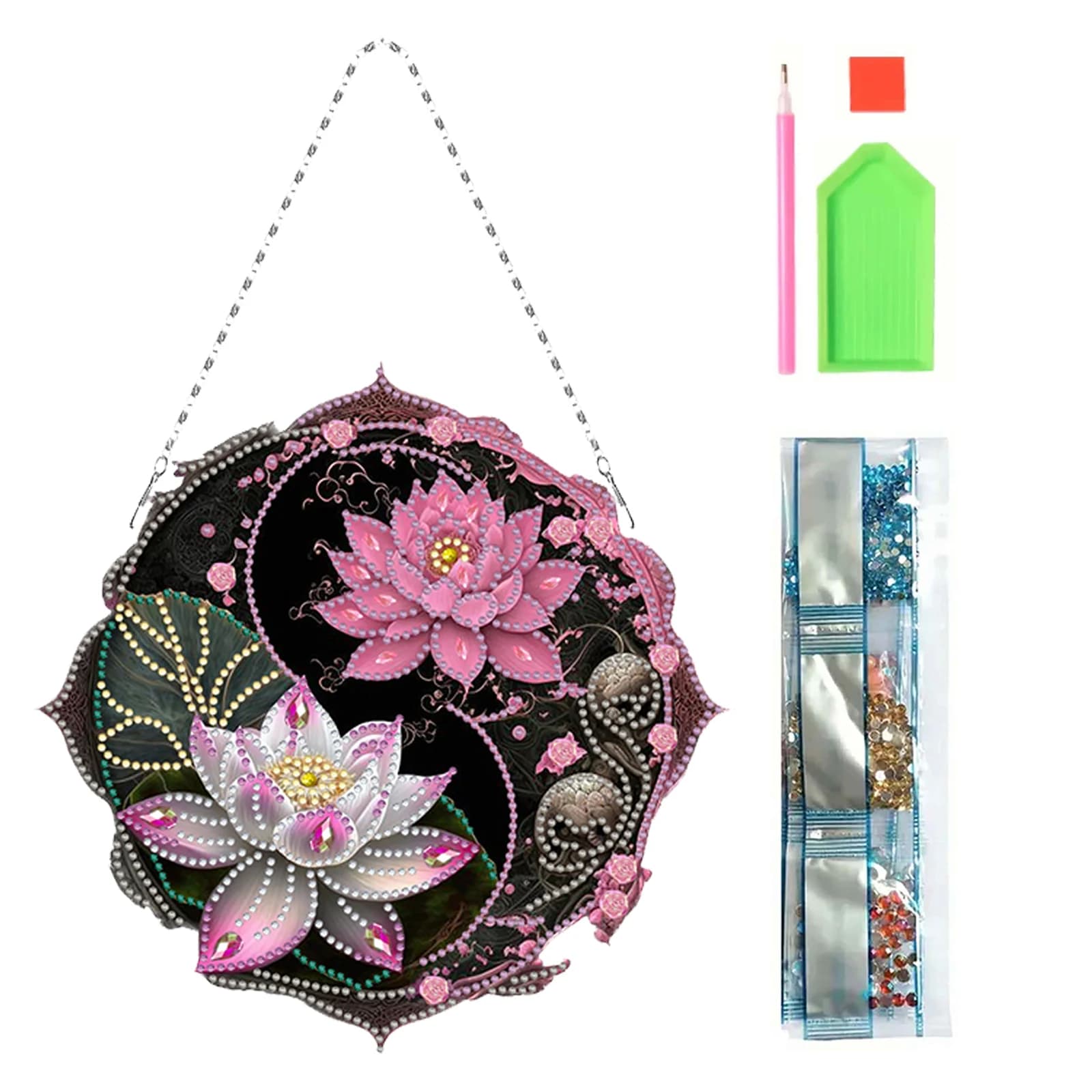 Set Pittura Diamante 2D Piana Fai da Te, Ciondoli Artistici con Strass per Finestre, Ciondolo Artistico con Diamanti, Decorazione Domestica Fai da Te, Charm da Appendere