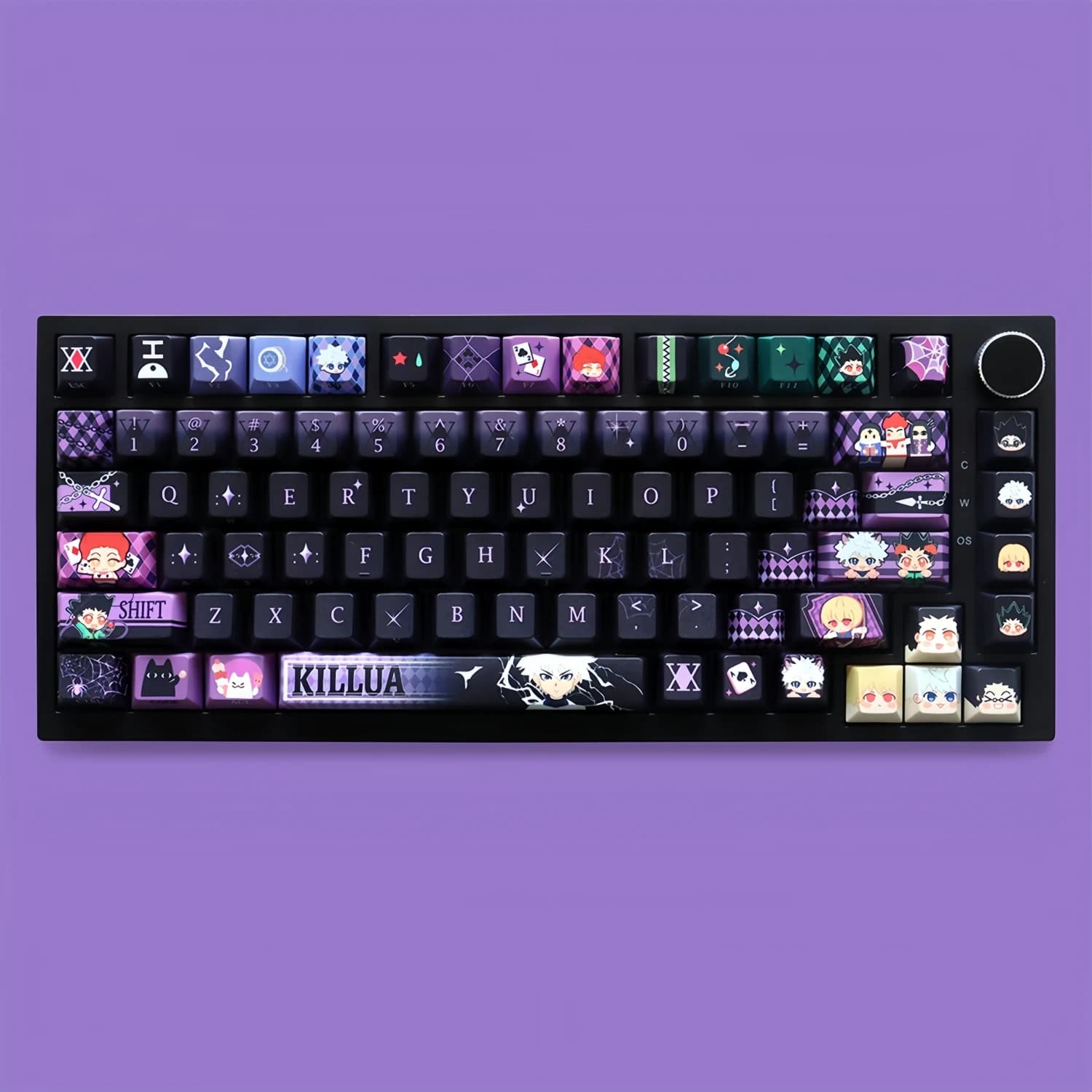 Keycaps in Stile Cartoon Chibi Fai-da-Te, 129 Tasti PBT, Profilo Cherry, Copritasti Personalizzati per Tastiera Meccanica con Switch MX