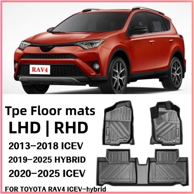TPE Car Floor Mats For TOYOTA RAV4 ICEV HYBIRD 2013-2025 | LHD/RHD | Anti-Slip All-Weather protection Mats accessories