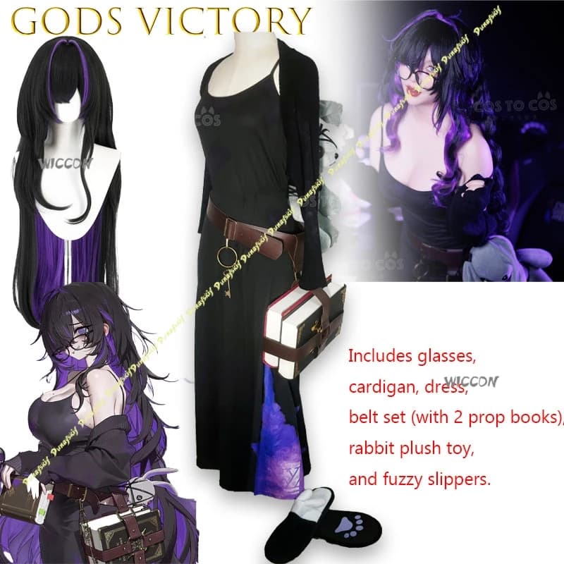 Costume Cosplay Goess Victory, Set Completo, Anime Gothic Lolita SciFi, Costume Sexy da Coniglietta, Tuta Intera per Donna, Halloween