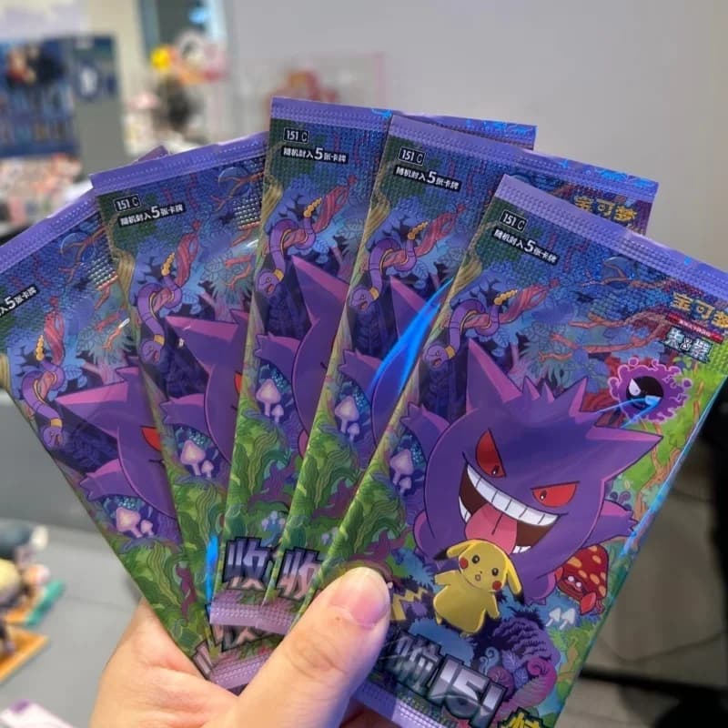 Poketti originali al 100% raccolti 151 sorprese Jing Vol.3 Versione cinese Scarlet Violet Ptcg Trading Cards Bag Version Disponibile