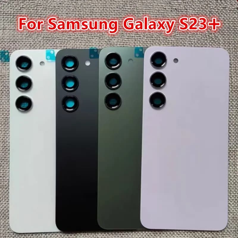 Custodia S23Plus per Samsung Galaxy S23 Plus S916 6.6 "Coperchio posteriore batteria in vetro Riparazione Sostituisci la custodia posteriore della porta + obiettivo della fotocamera