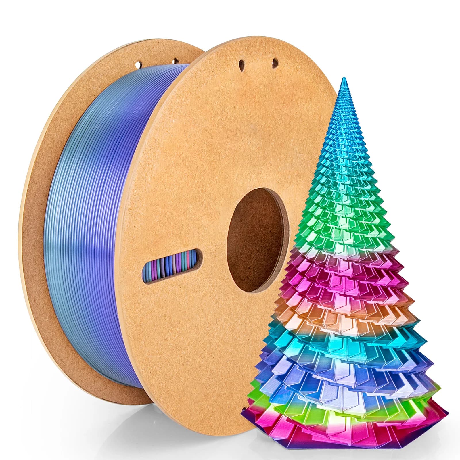 Filament PLA Silk Rainbow 1.75mm - Blue Series 500g/1kg, Polished 3D Printer Shoe, Compatible with FDM