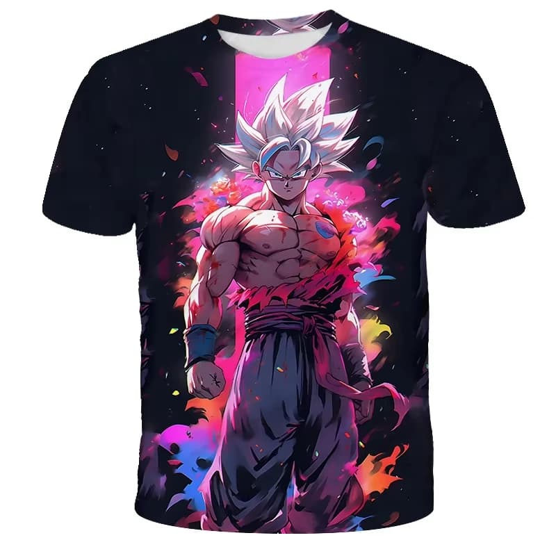 T-shirt estiva 2026 Dragon Ball per bambini, maglietta a maniche corte con personaggi anime Son Goku Super Saiyan per ragazzi
