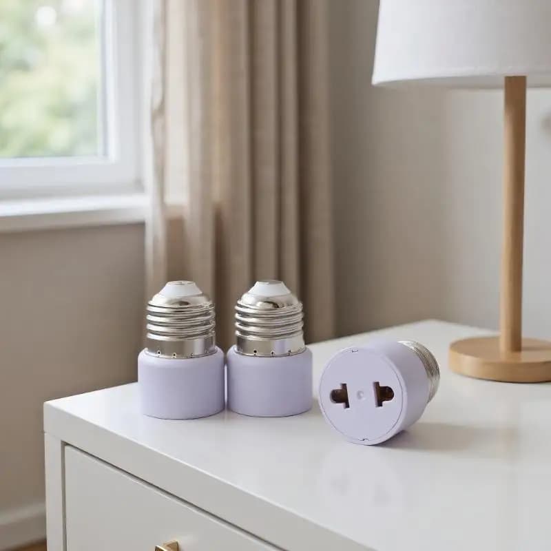 US/EU Plug E27 Bulb Socket Holder, White No-light Lamp Base Adapter, Portable Light Fixture Connector for Household DIY