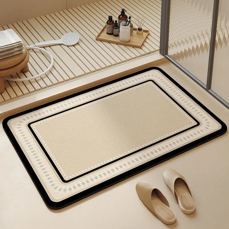 Tappetino da bagno moderno e semplice in diatomite, antiscivolo, ad alta assorbenza, per porta del bagno, tappetino per ingresso.