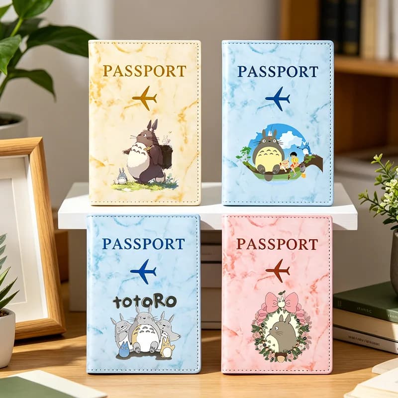 My Neighbor Totoro Passport Covers Ultra-thin Document Holder Anime Figure Travel Waterproof Passport Holder ID Card Cover Gifts