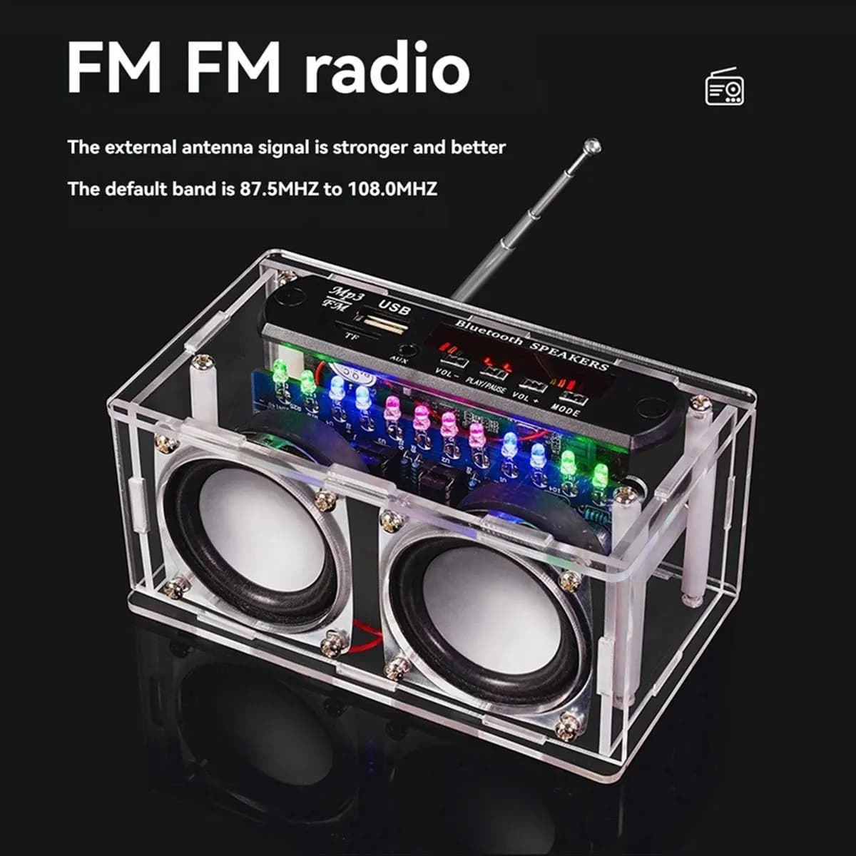 #77O Industrial & Scientific,DIY Bluetooth Speaker Kit Soldering Project Practice Electronic Kit (Plastic)