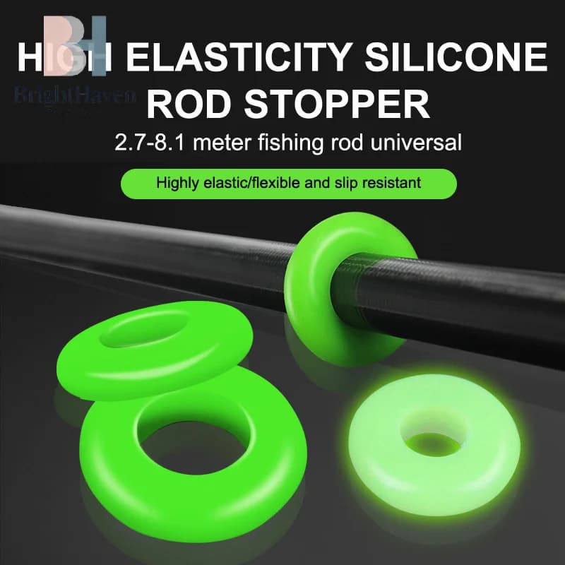 10PCS Retaining Protector Fishing Pole Anti-slip Stopper Fish Rod Stand Stop Silicone Ring Anti-Skid Hand Rod Stopper Clip B.H