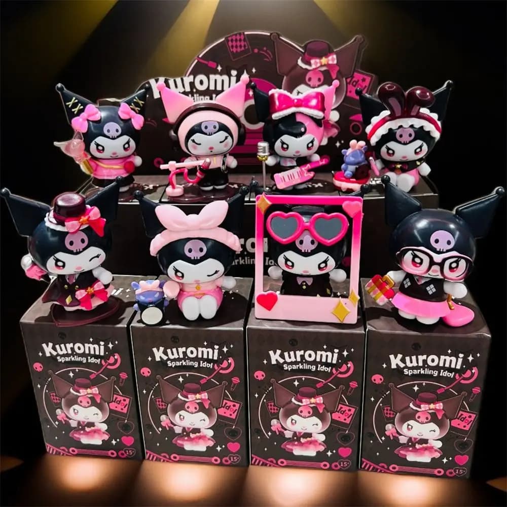 2026 Sanrio Kuromi Sparkling Idol Series Blind Box Cute Anime Figure Mystery Box Kuromi Collect Desktop Decor Surprise Gift Toys