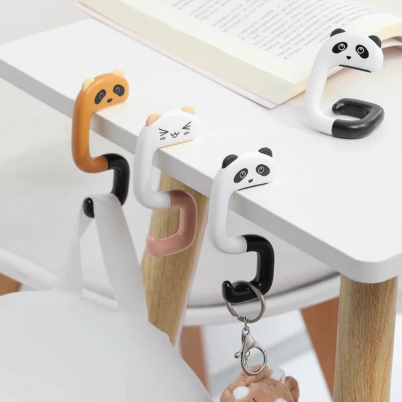 1PC Office Desk Side Hanging Organizer No Drilling Detachable Bag Hook for Backpack Purse Storage Space Saving Artifact