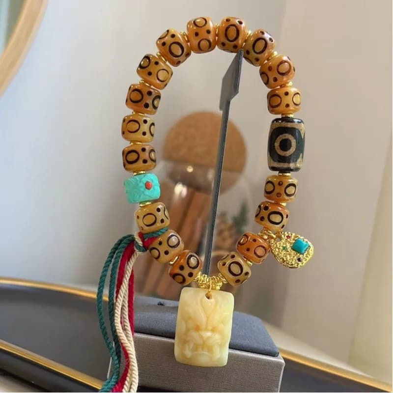 Ritorno al passato Vecchio Tuo Bone Mantra Bracciale a corda a mano a cerchio singolo Gioielli di moda
