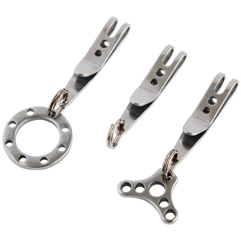 1PC Multitools Tasca Borsa in acciaio inossidabile Cintura in vita Clip per appendere Mini chiave in metallo Fibbie Clip da tasca Moschettone Gadget da esterno