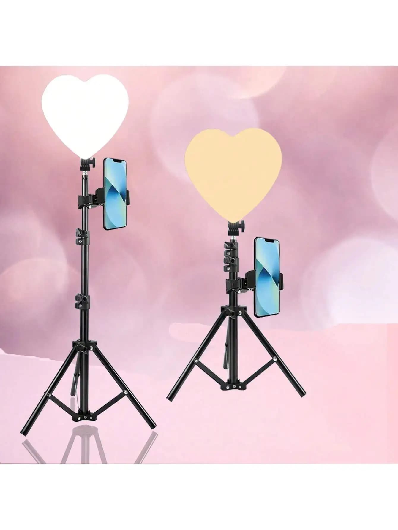 10 Inches Dimmable Heart-Shaped Fill Light 1.1 Meters Telescopic Tripod Cell PhoneLive Support Set Soft Light Selfie Artifact