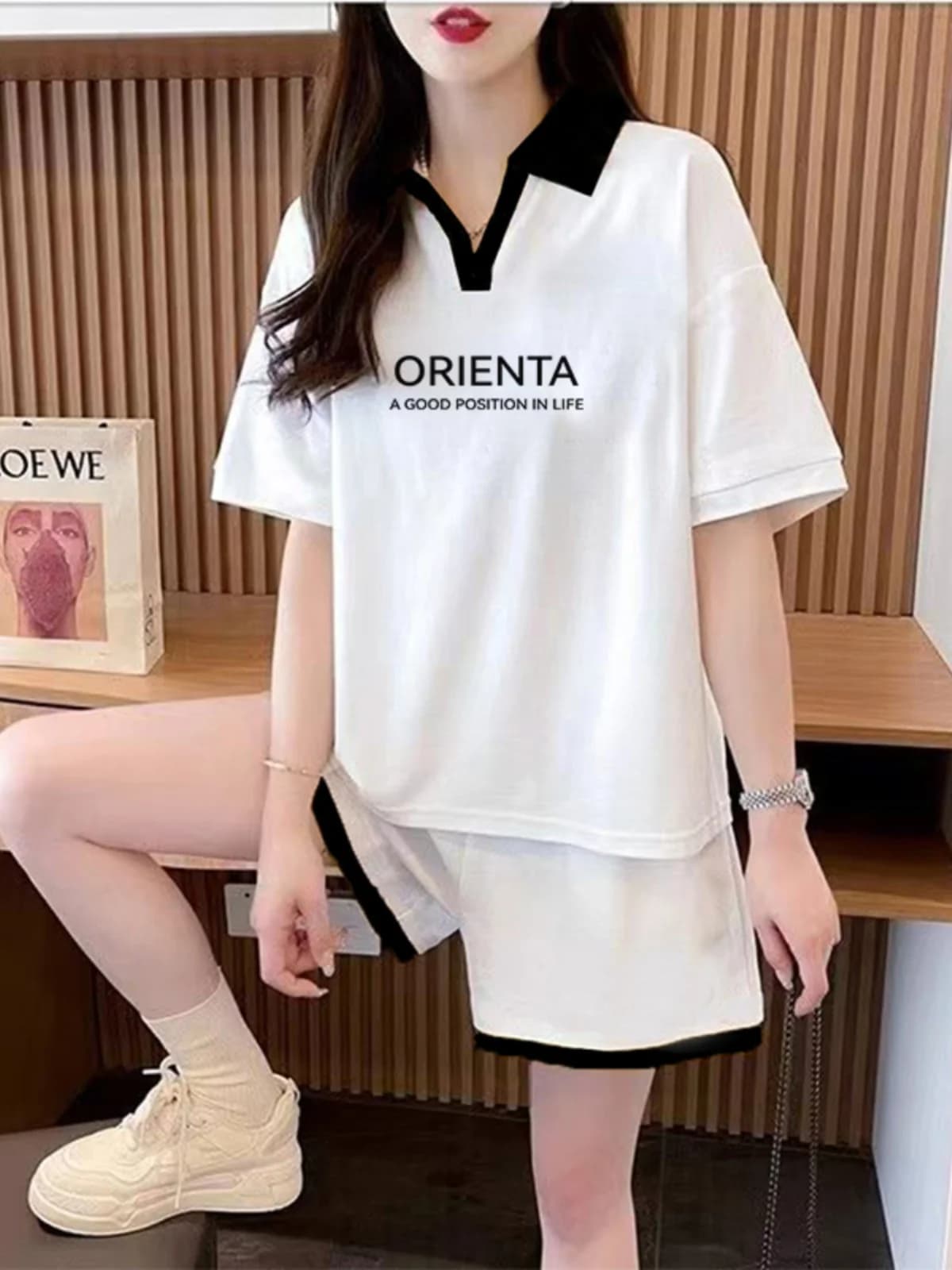 Set Sportivo Giovanile alla Moda per Donne, Completo Estivo con Maglietta a Maniche Corte e Pantaloncini, Casual per Studentesse