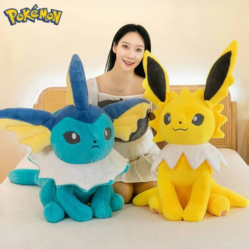 Peluche Pokémon Jolteon di grandi dimensioni 45/60/80 cm ‌ Vaporeon Cartoon Anime farcito ornamento confortevole bambola morbida regalo giocattolo per bambini
