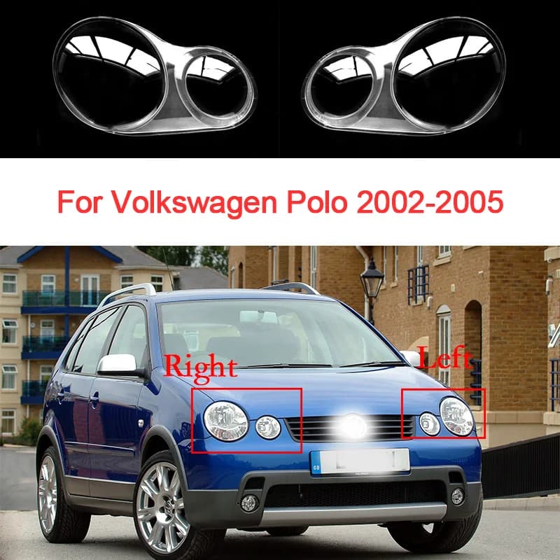 Car Front Headlight Cover For VW Polo 2002-2005 Replacement Headlamp Lens Transparent Glass Cover Car Accessories