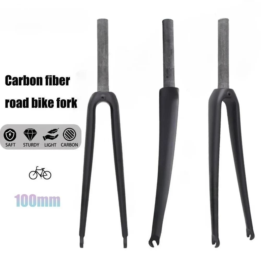Road Bike Fork NO LOGO Ultralight Road Fork Straight Type PER 23C 25C Matte Black
