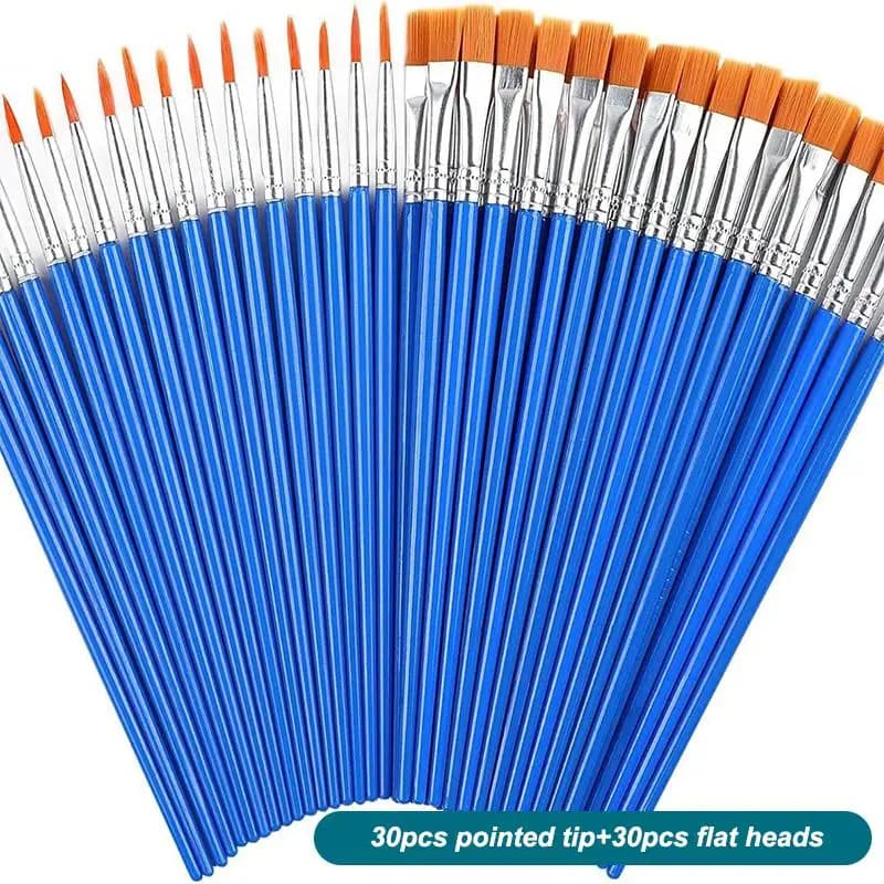1set Nylon Hair Paint Brushes Set for Acrylic Watercolor Gouache Oil Digital Painting Detail Liner Brush for Canvas Plaster Doll