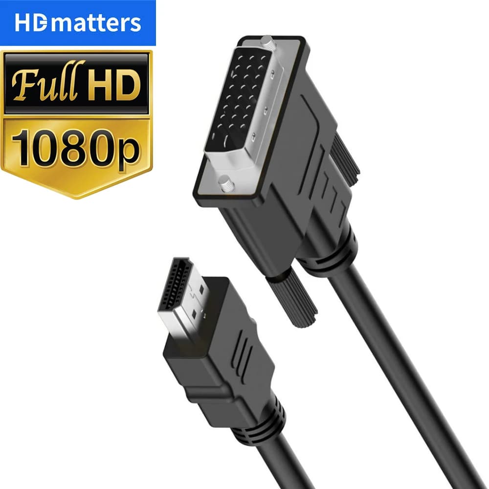 DVI cable to HDMI or dual-directional cable from HDMI to DVI adapter cable from HDMI to DVI 24 + 1 1080P for PS4 monitor projector PS5 TV BOX
