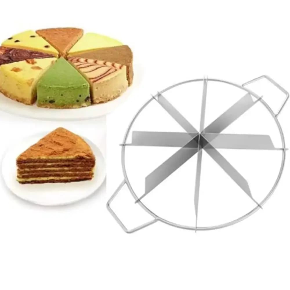 Baking Tool Stainless Steel Pizza Cutter with Handle Divide Equally Cake Slicers Durable Rust-proof Cake Splitter Dough