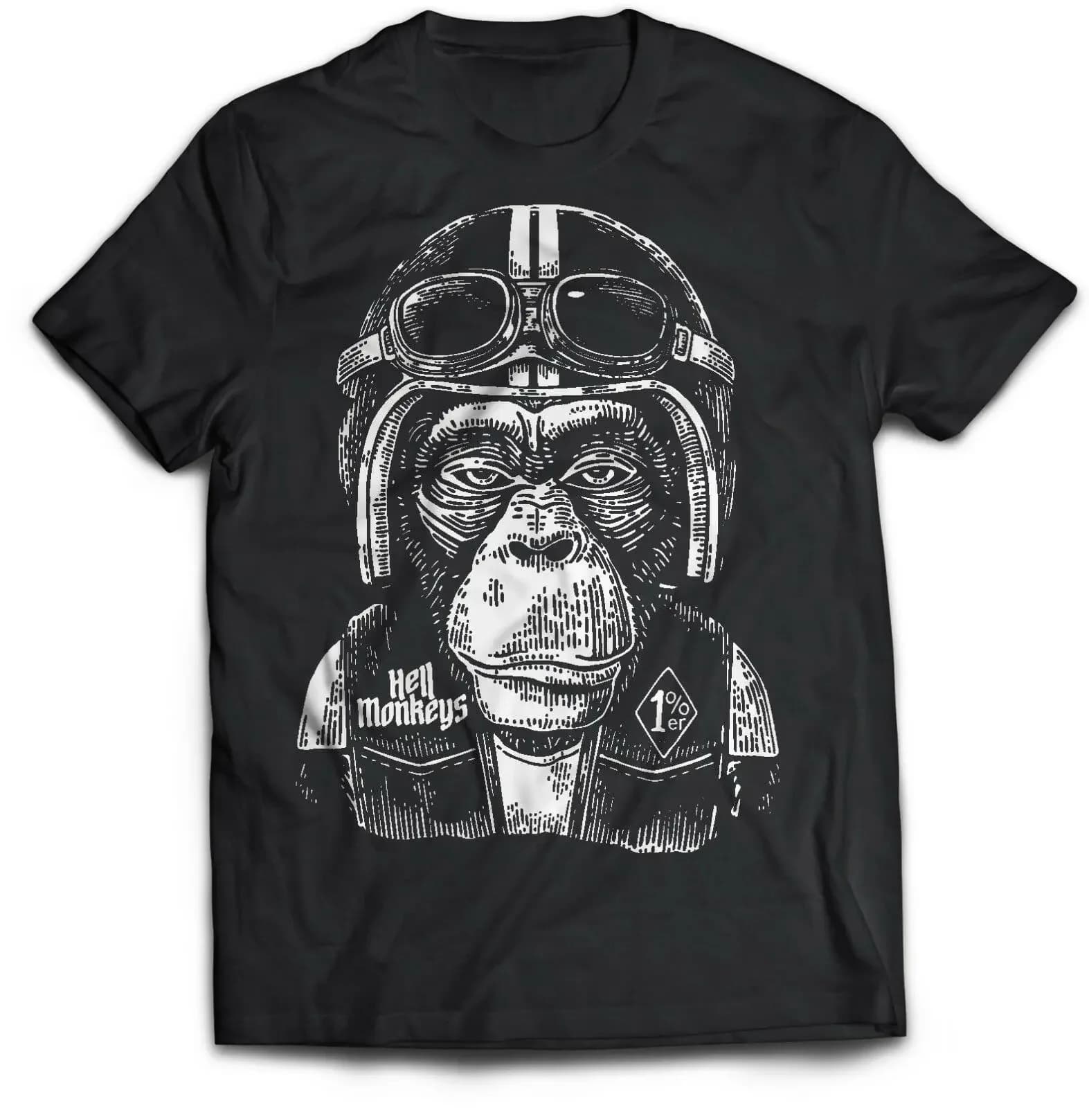 Design divertente Hell Monkeys Rider Biker Moto Punk T-shirt Estate Cotone Manica corta O-Collo T-shirt da uomo Nuovo S-3XL