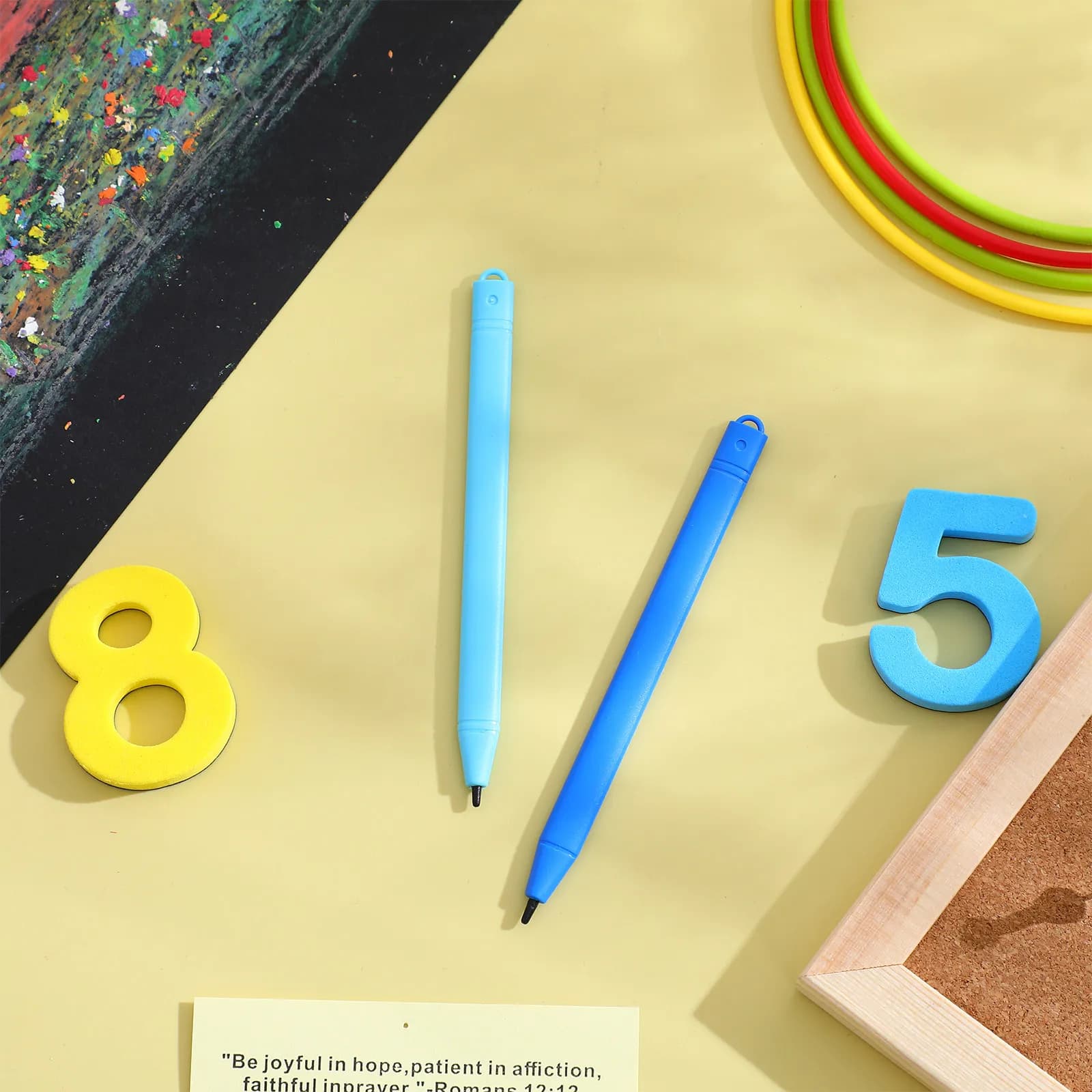 6 penne per tavoletta da disegno LCD, penne per scrittura in plastica per bambini, impugnatura comoda e liscia, strumenti colorati per tavoletta da disegno
