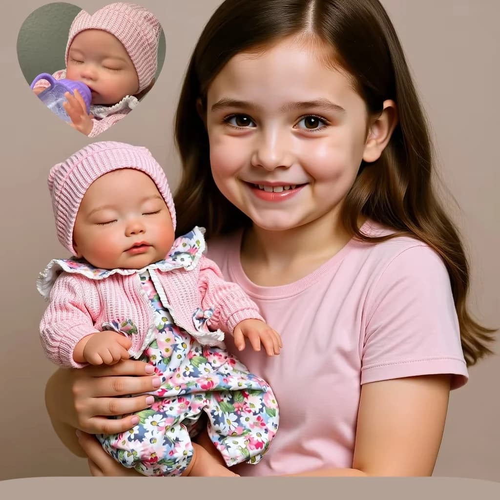 Aizwa1 Bambola Reborn in Silicone Realistico da 13 Pollici con Bocca Apribile, Bambola Artigianale Morbida in Silicone, Regalo