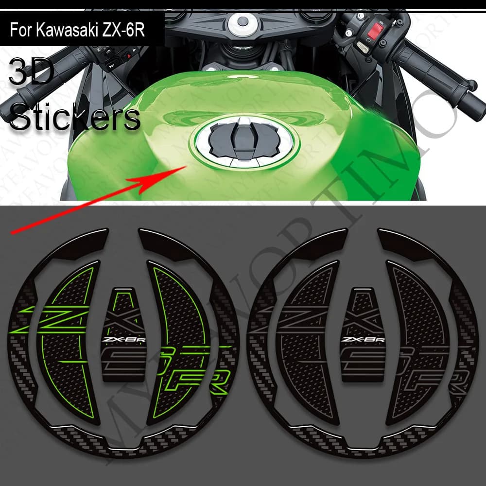 For kawasaki Ninja ZX-6R ZX6R ZX 6R Motorcycle Tank Protector Pad Grips Gas Fuel Oil Kit Knee Stickers Decals 2020 - 2025