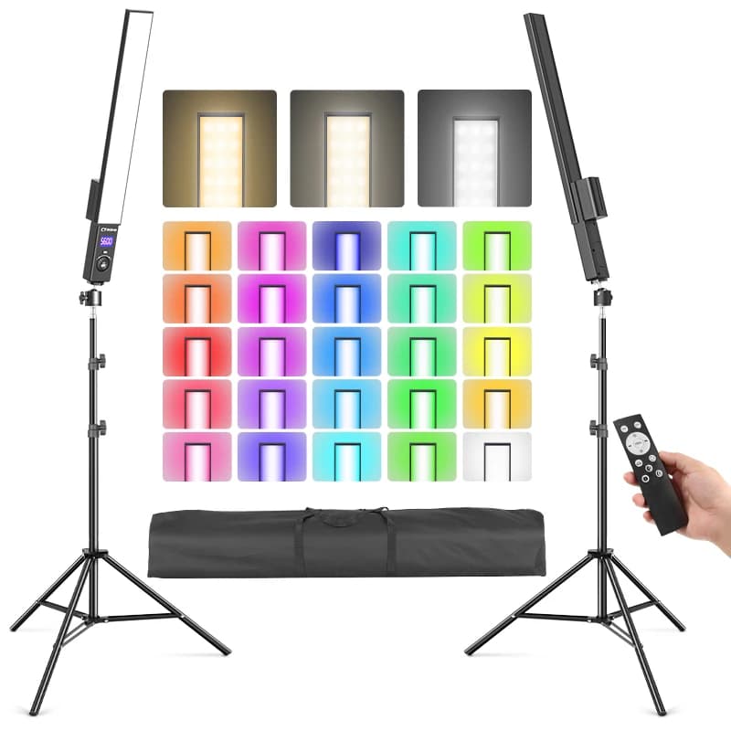 Luci video a LED Striscia lunga RGB 28 colori 2500-6500k Fotografia Tubo luminoso tenuto in mano con borsa per il trasporto Telecomando per foto