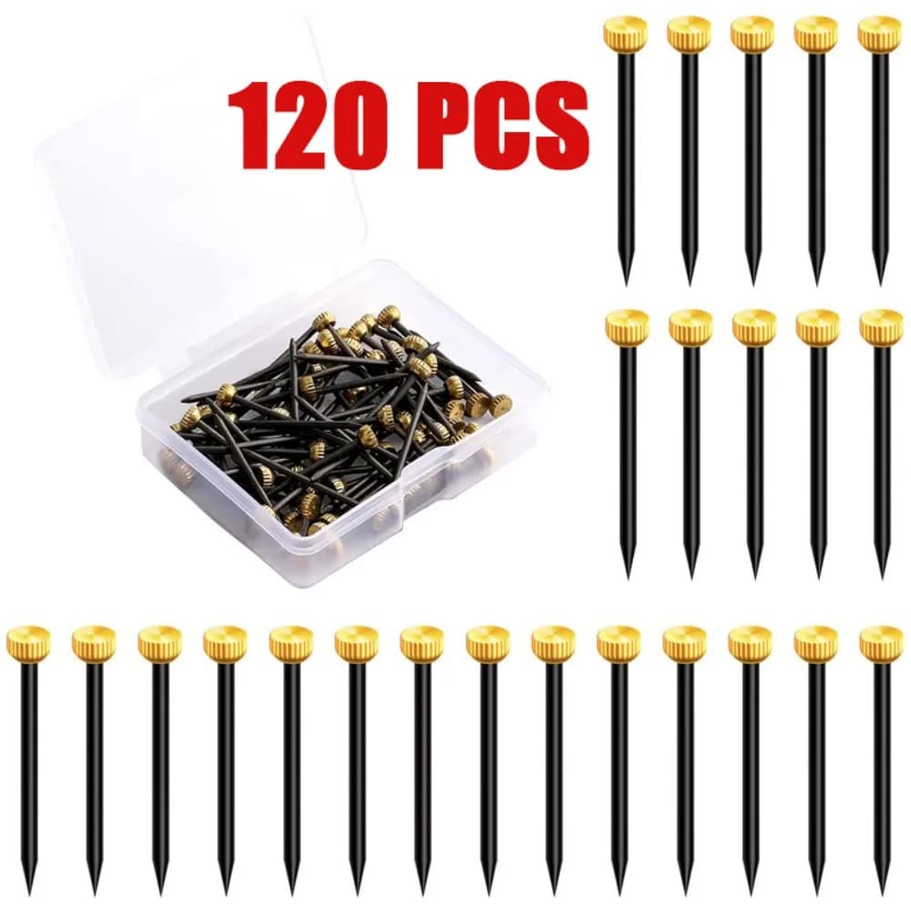 120/200 pieces small nails hanging professional nails for hanging pictures with plastic storage box nails with brass head black/hook for frame
