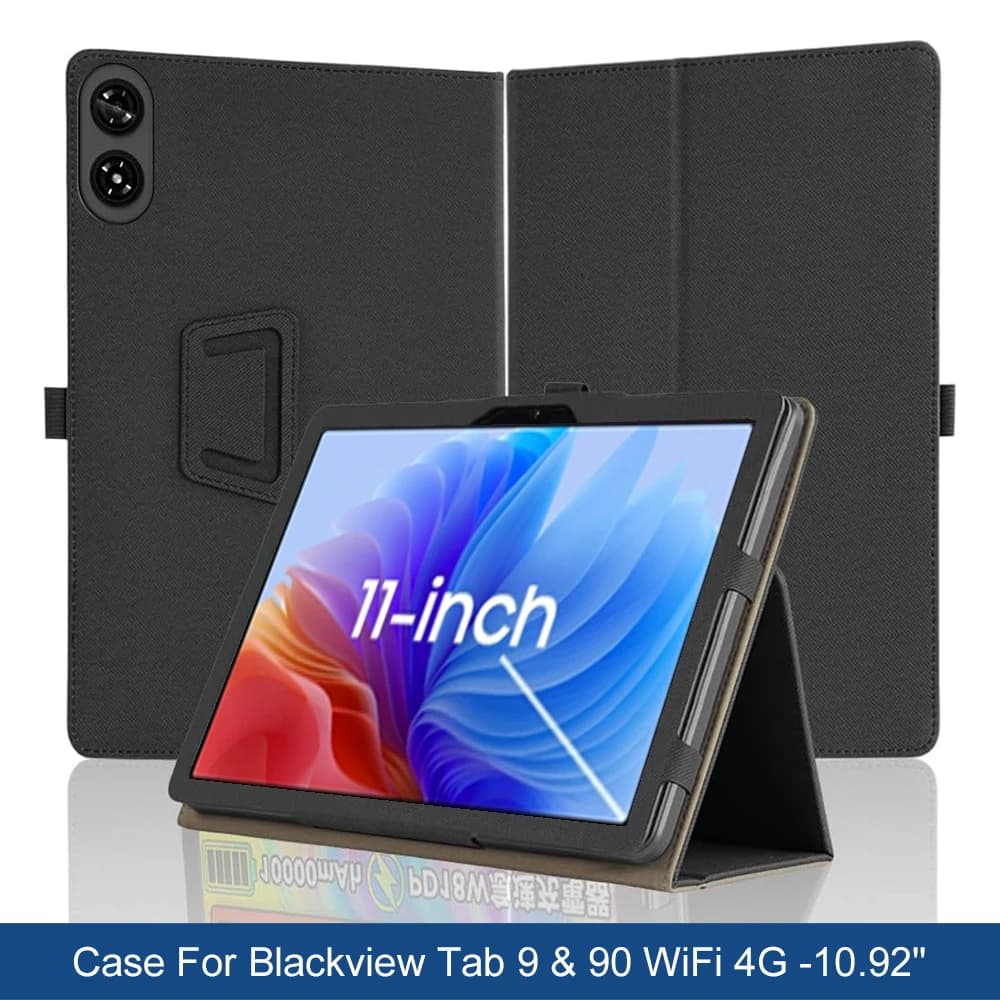 Case For Blackview Tab 9 & 90 WiFi 4G 2024 10.92"Case PU Folding Stand Cover with Pencil Holder and Wrist Strap Full Protection