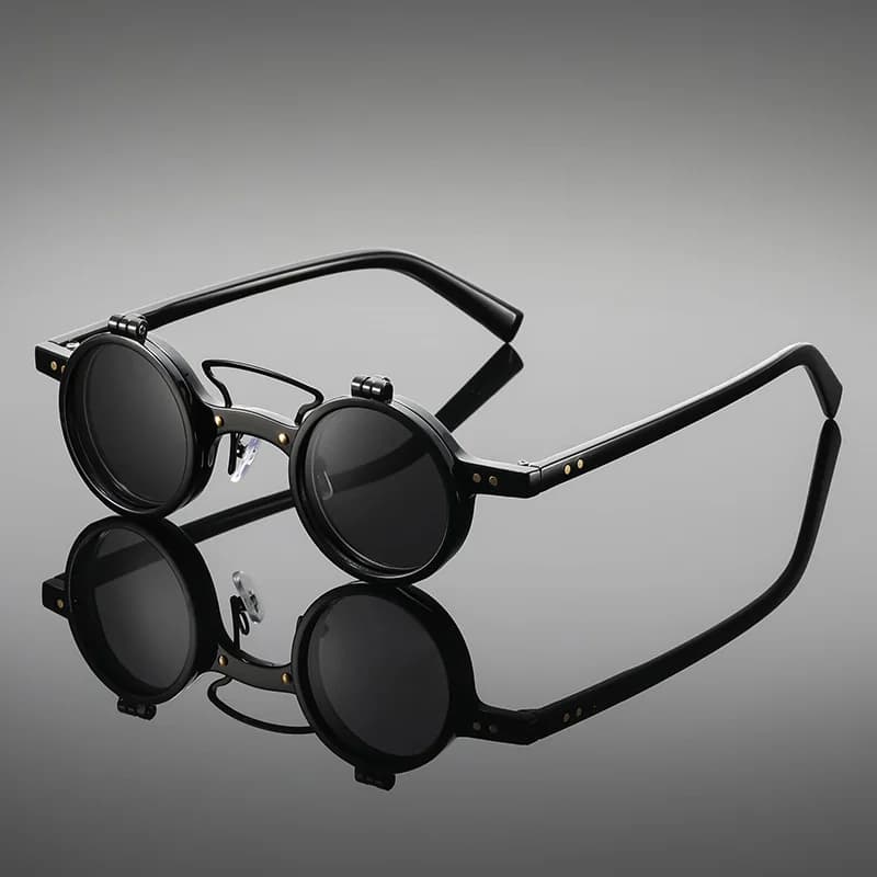 2026 New Sunglasses Man Woman Sunnies Round Flip-top Glasses Fashion Retro Versatile Trend Double Layer Sun Glasses Unisex Shade