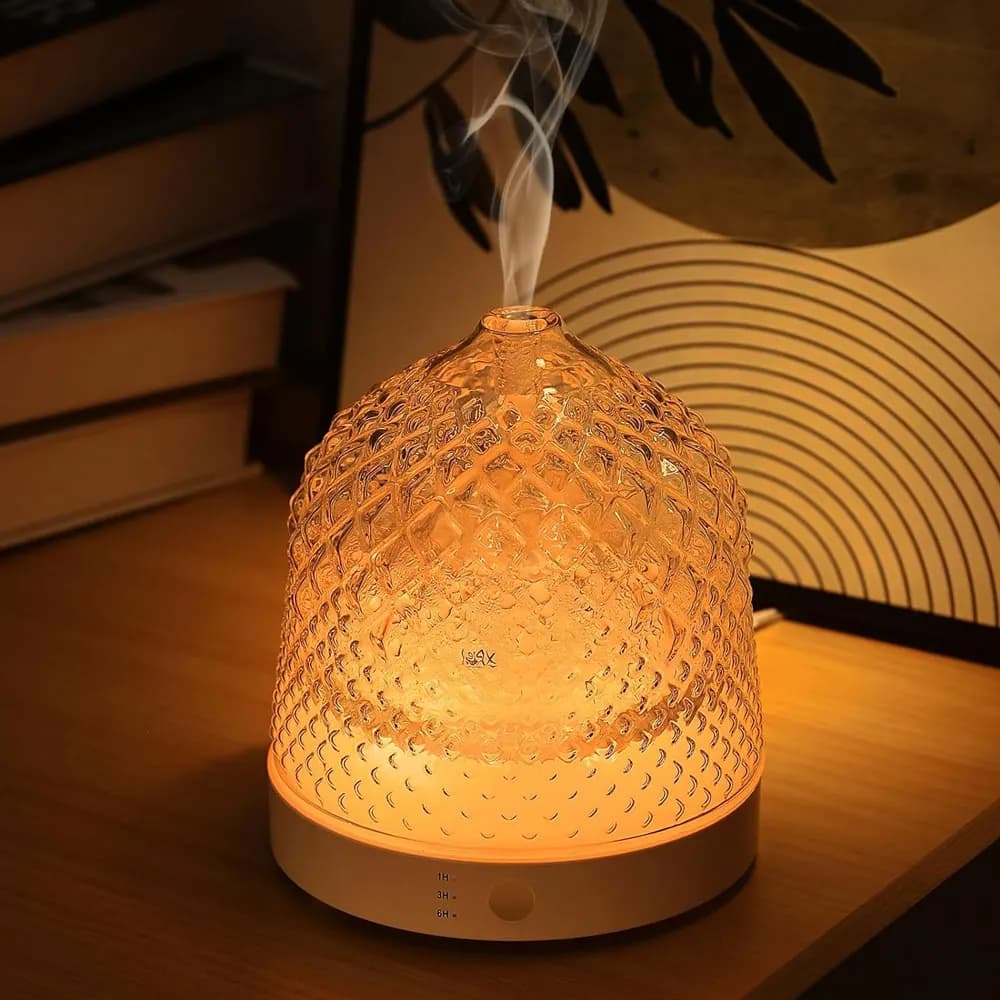 Electric Glass Ultrasonic Aroma Diffuser 200ML Hotel Fragrance Diffuser Colour LED Lights Essential Oils Humidifier For Home