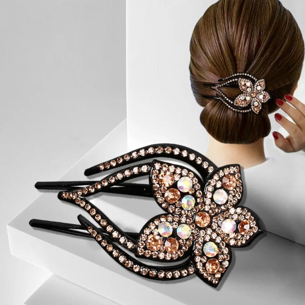 Colorful Accessories Women's Crystal Hair Clips Plastic Resin Rhinestone Hairpin Crystal Insert Comb Hairgrip Women