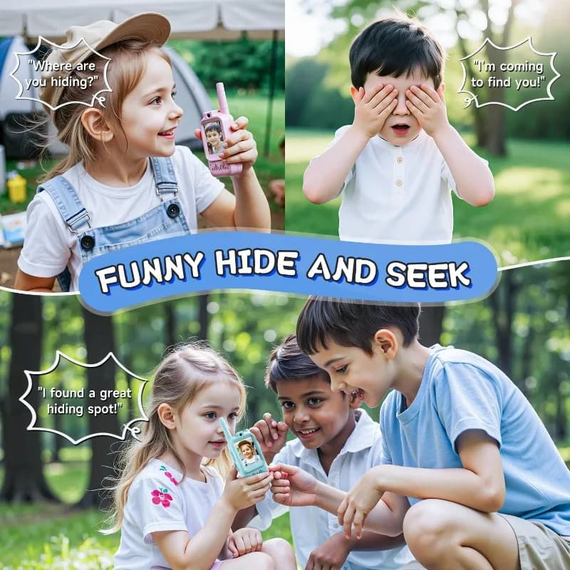 WOWFU-Video Walkie Talkie per bambini, videocitofono ricaricabile portatile Walkie Talkie per bambini, per esterno, campeggio