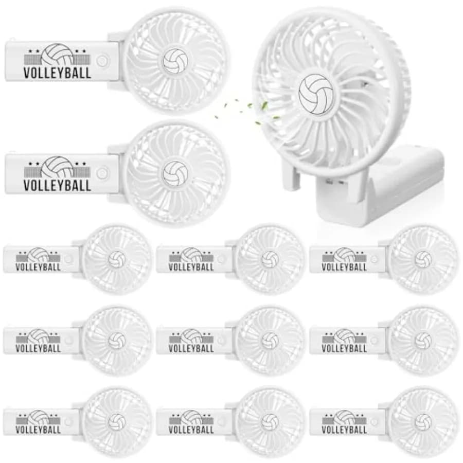 Confezione da 12 Ventilatori Portatili Pieghevoli a Batteria per Squadre di Pallavolo, Piccoli Ventilatori Tascabili per Giocatori di Sport e Partite