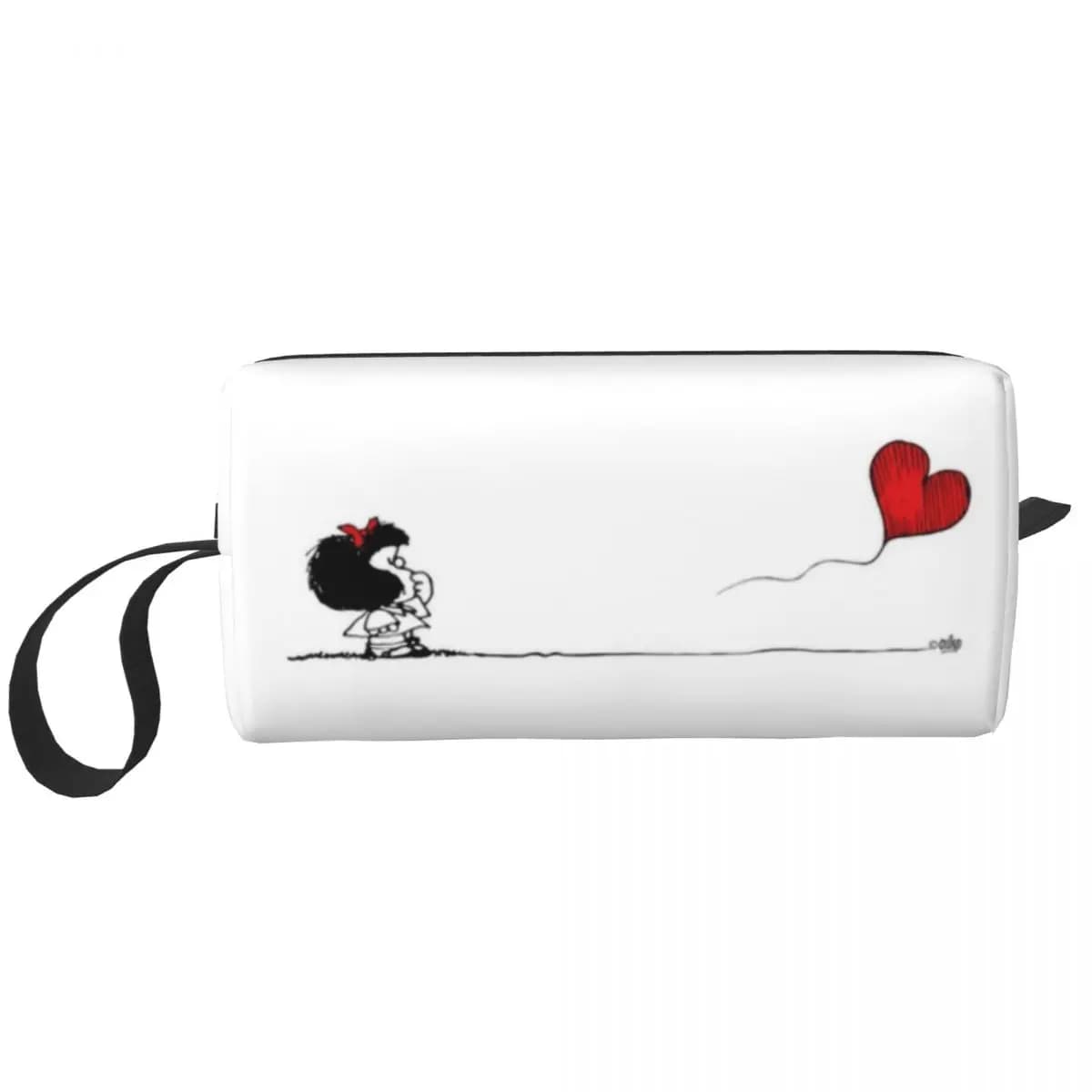 Custom Mafalda Balloon Heart Makeup Bag Women Travel Cosmetic Organizer Quino Manga Cartoon Storage borse da toilette Dopp Kit Case