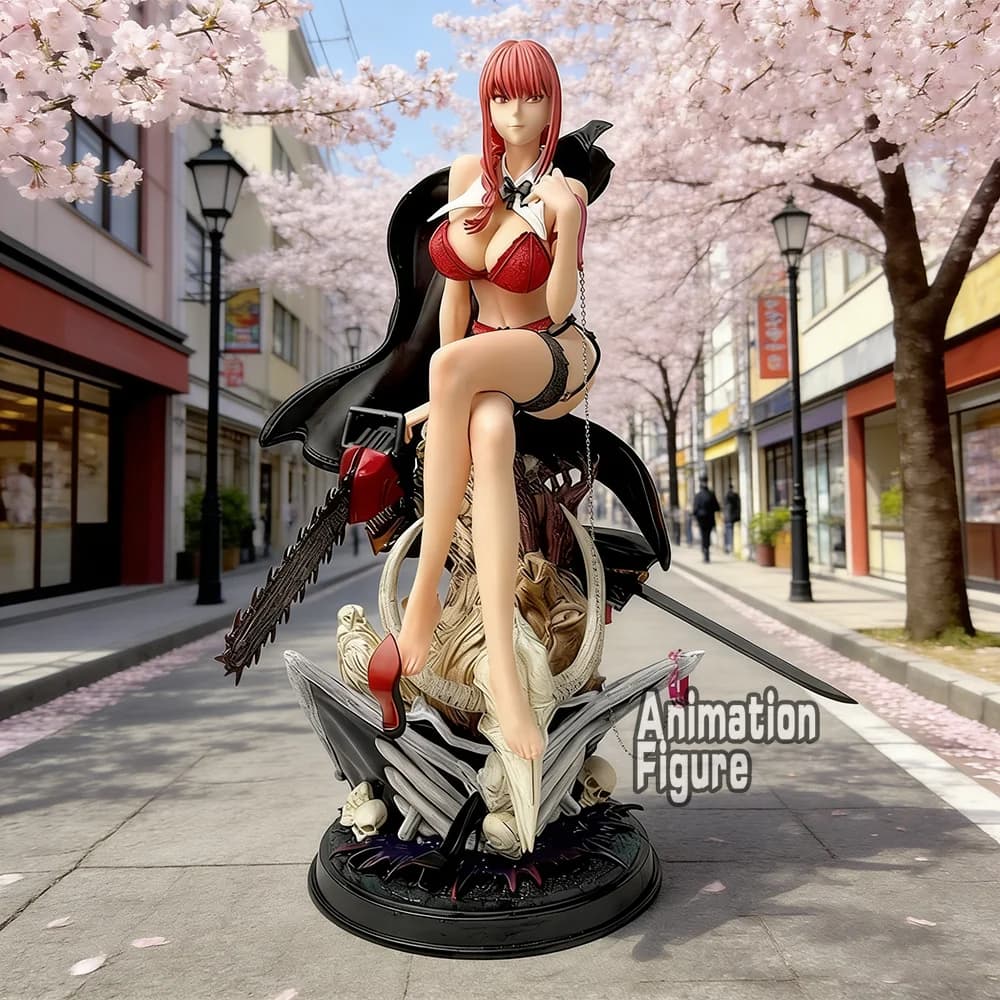 Statuetta Anime Chainsaw Man di Makima, 46cm, Action Figure in PVC, Ornamento da Scrivania, Modellino da Collezione, Giocattolo Regalo